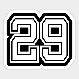 Number 29 for a sports team, group, or community Sticker